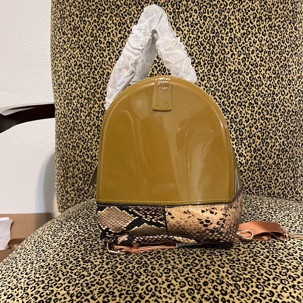 Jelly Gold & Animal Print Handbag